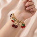 Red Cherry Charm Bracelet