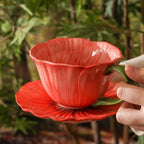 Poppy Flowers Tea Cup Set