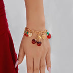 Red Cherry Charm Bracelet